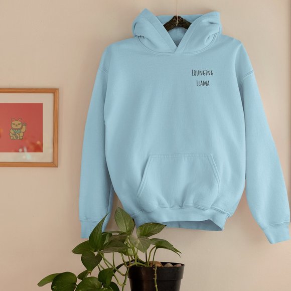 Llama graphic blue unisex Hoodie - Picture 3 of 5